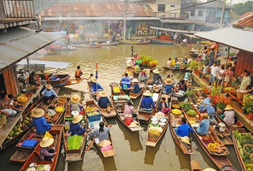 Mercato galleggiante di Damnoen Saduak, Kanchanaburi