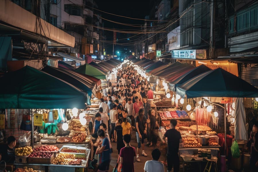 Mercato notturno di Thepprasit