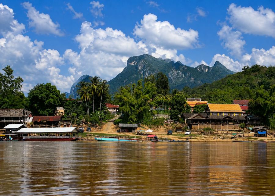 Paesaggio tranquillo sul Mekong