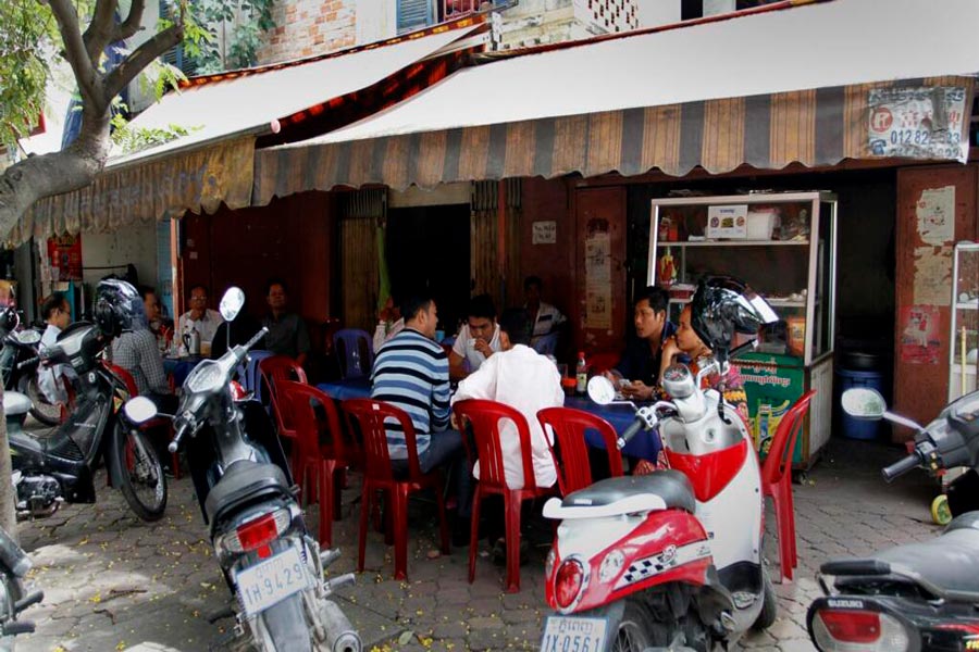 Un caffetteria in Cambogia