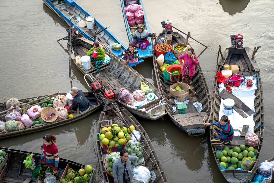 il mercato galleggiante di long xuyen
