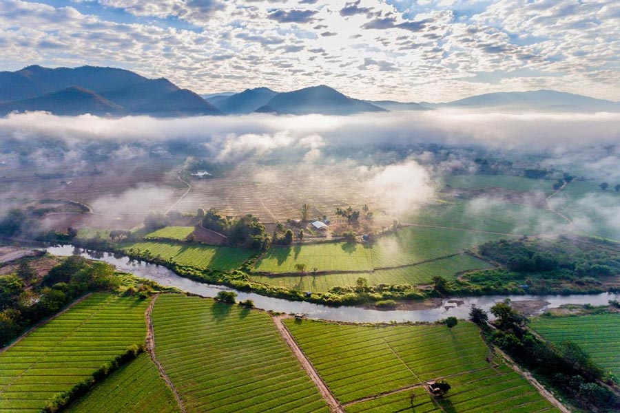Panoramica nel nord della Thailandia