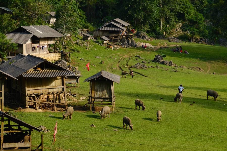 Villaggio di Hang Tau, Moc Chau, Vietnam