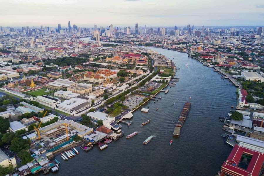 Panoramica di Chao Phraya