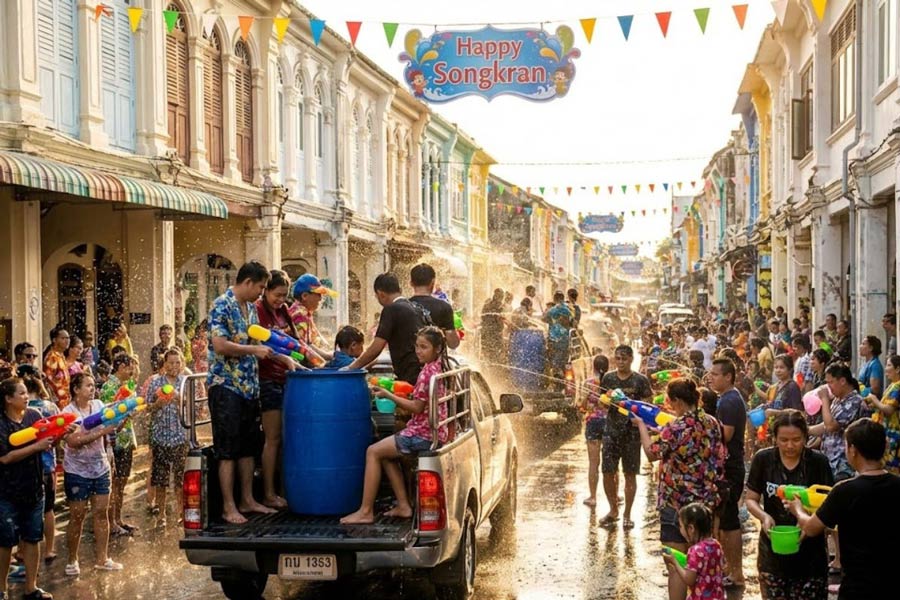Festival dell'Acqua Songkran a Phuket
