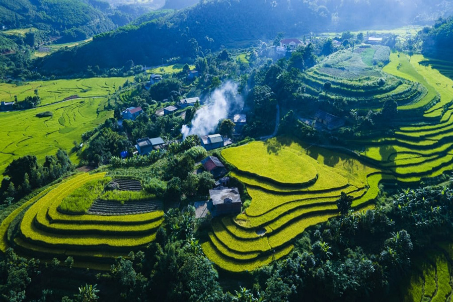 Bellissimi campi terrazzati a Tien Yen