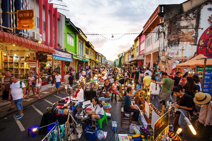 Mercati affollati a Phu Ket