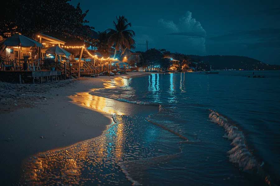 Changweng Beach al tramonto