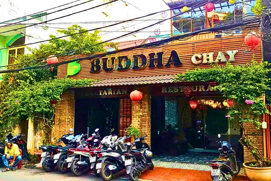 Insegna di un ristorante locale Chay in Vietnam